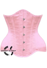 Baby Pink Satin Burlesque Gothic Waist Training Underbust Corset