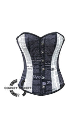 Black White Newspaper Corset