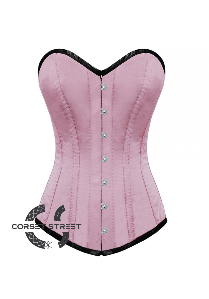 Pink Black Satin Corset