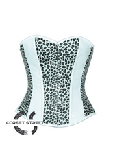 Black Faux Leather Gothic Steampunk Waist Training Overbust Plus Size Corset Costume