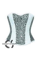 Black Faux Leather Gothic Steampunk Waist Training Overbust Plus Size Corset Costume