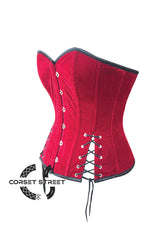 Red Velvet Gothic Costume Waist Training Overbust Plus Size Bustier Top