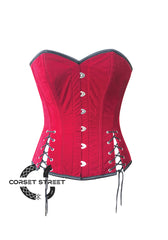 Red Velvet Gothic Costume Waist Training Overbust Plus Size Bustier Top