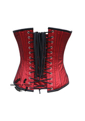 Red Satin Net Gold Sequins Hand Work Burlesque Gothic Costume Overbust Plus Size  Bustier Top