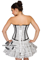 Newspaper Printed Cotton Overbust Top & Tutu Skirt Corset Dress