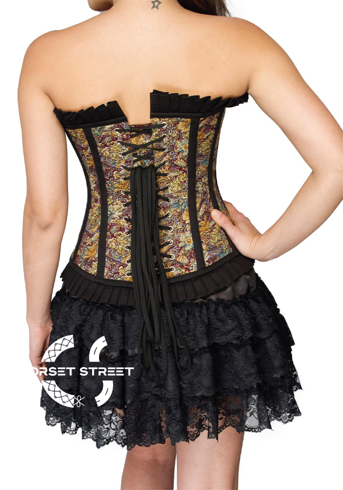 Cotton Lily Printed Overbust Top & Satin Net Tutu Skirt Plus Size Corset Dress