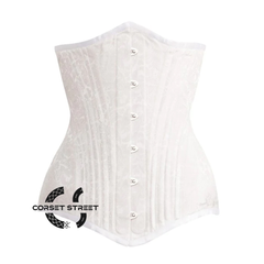 White Brocade Gothic Waist Training Underbust Corset Bustier Top