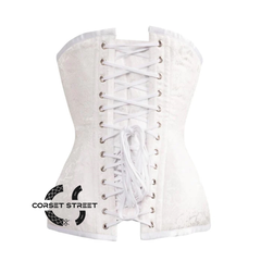 White Brocade Gothic Waist Training Underbust Corset Bustier Top