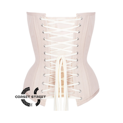 Nude Color Cotton Waist Training Corset Gothic Overbust Bustier Top