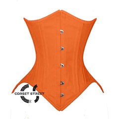 Orange Satin Steampunk Underbust Bustier Corset