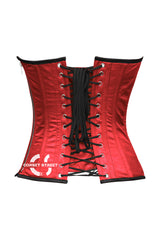 Red Satin With Black Star Overbust Gothic Costume Bustier Corset