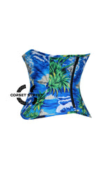 Summer Beach Printed Cotton Underbust Corset Island Costume Plus Size Top