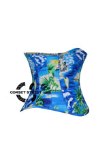 Summer Beach Printed Cotton Underbust Corset Island Costume Plus Size Top