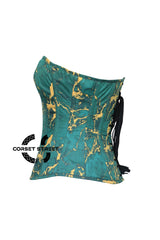 Emerald Green With Golden Touch Cotton Gothic Costume for Overbust Corset Top