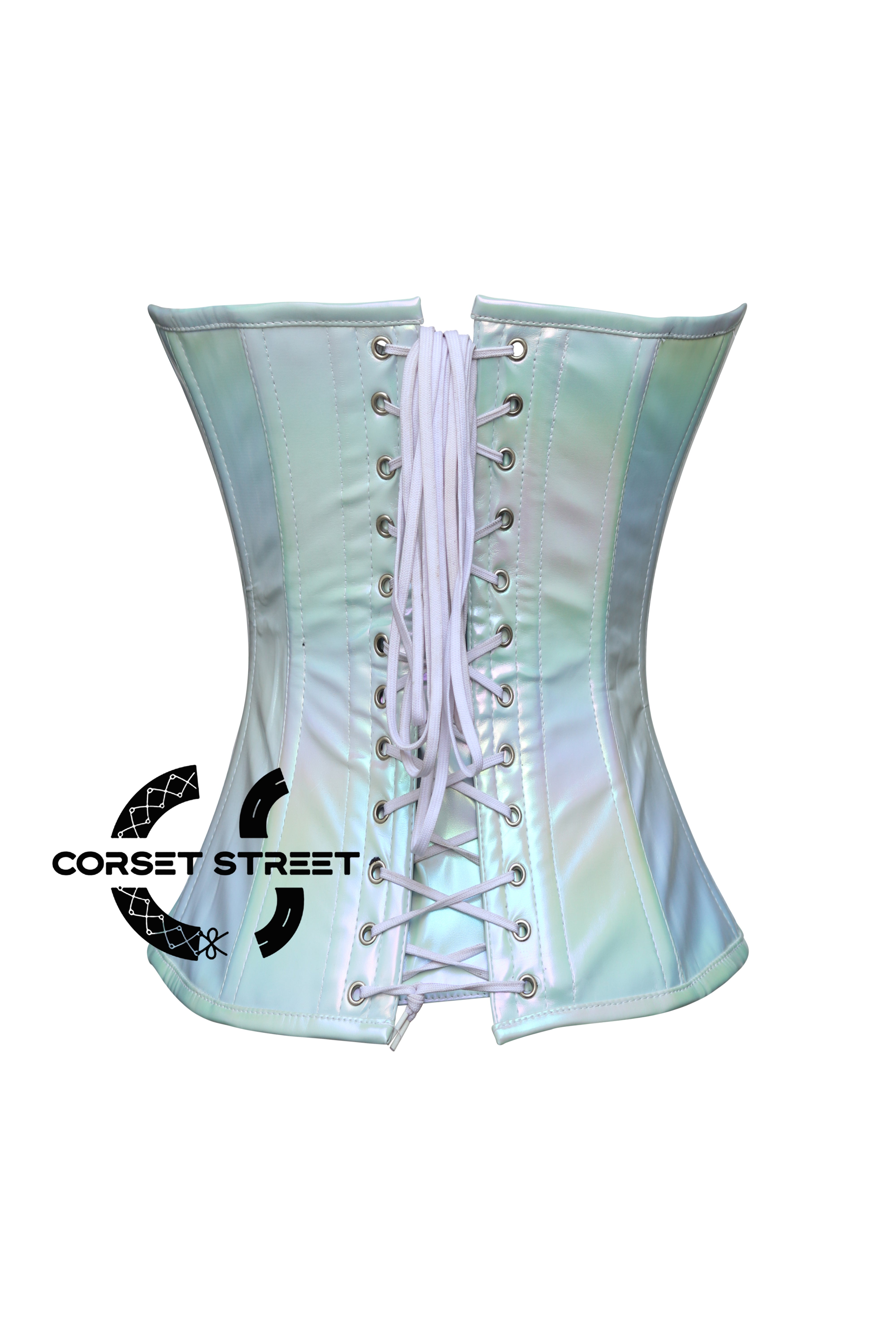 Holographic Leather Futuristic Corset Burlesque Costume