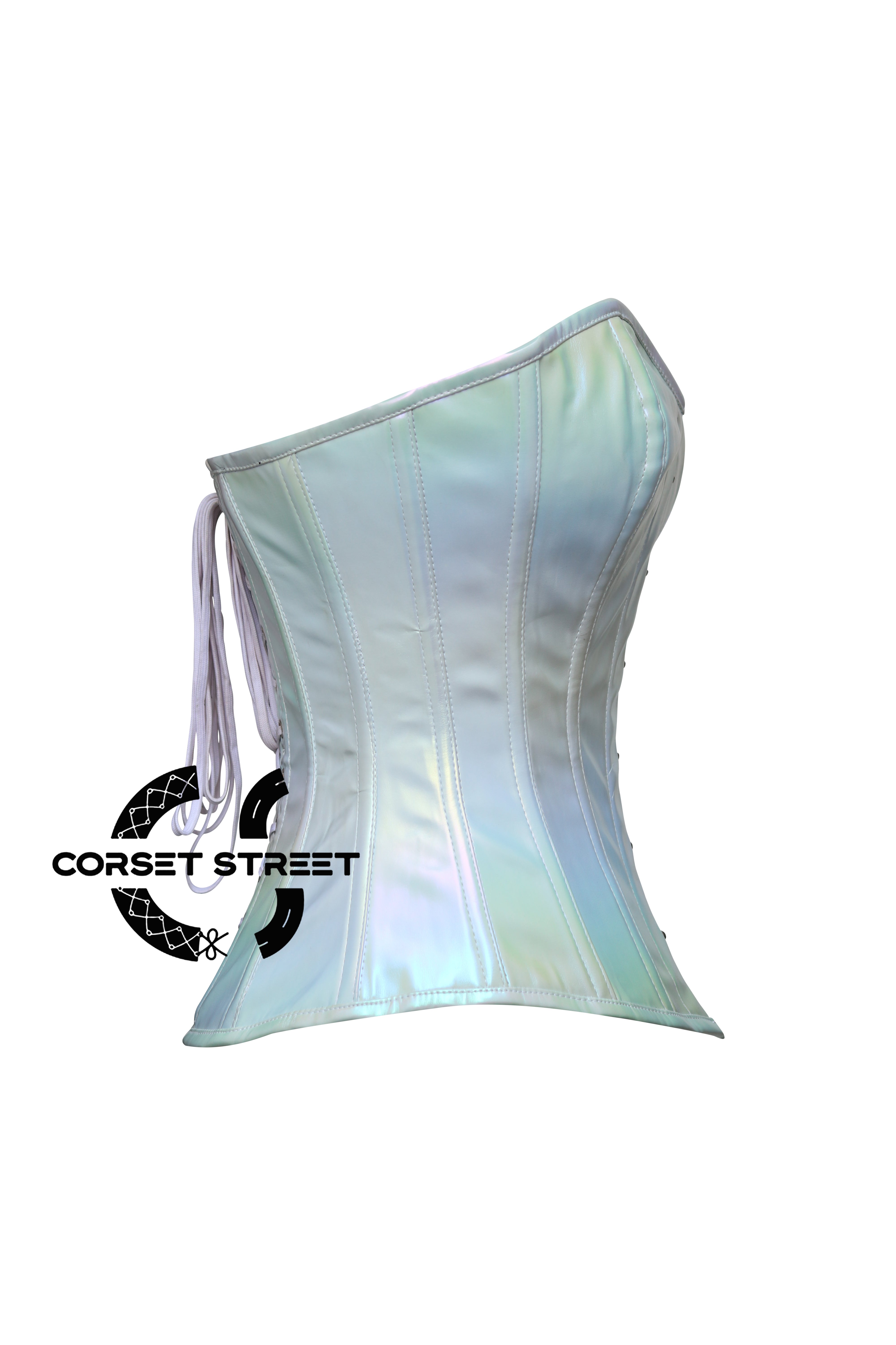 Holographic Leather Futuristic Corset Burlesque Costume