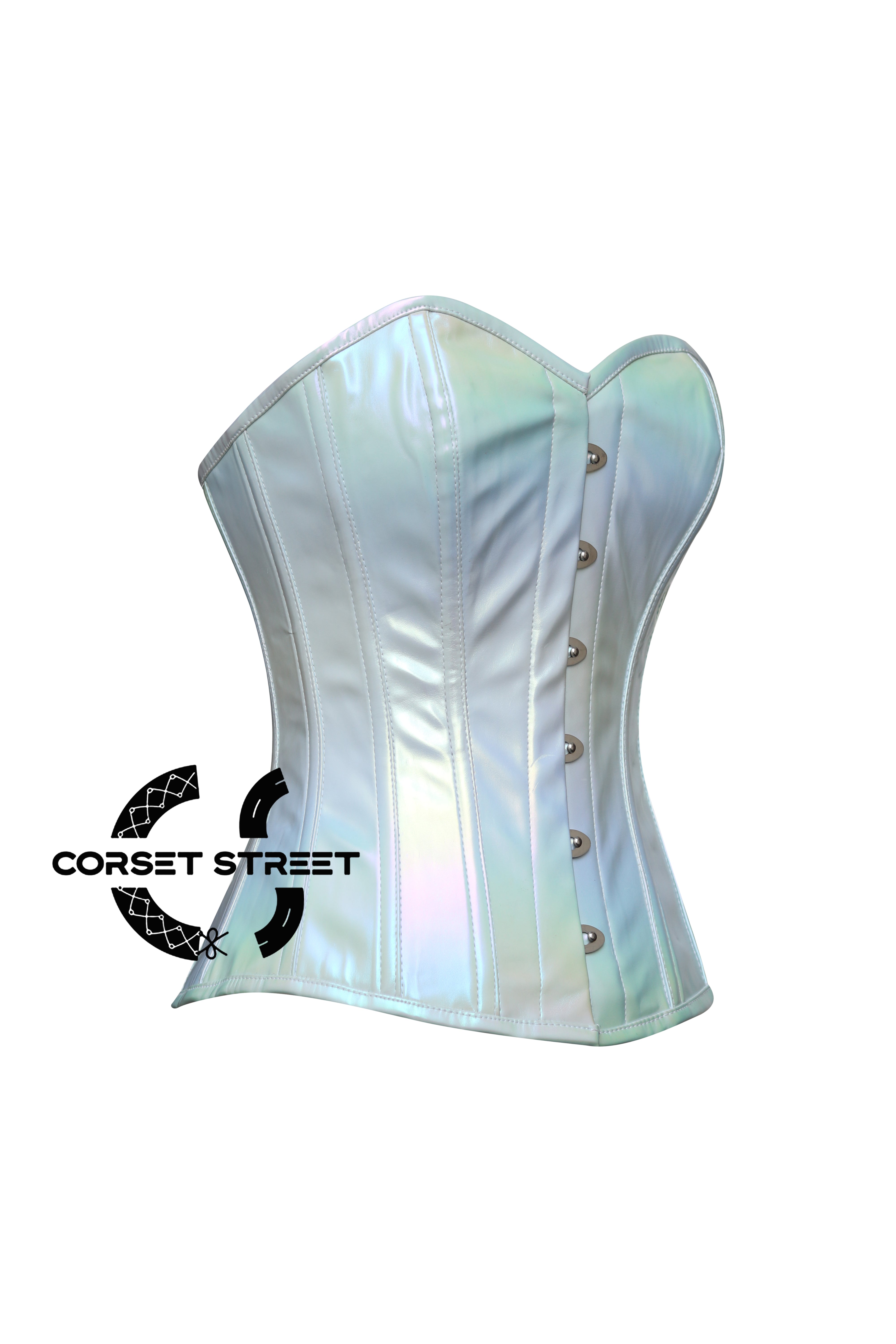 Holographic Leather Futuristic Corset Burlesque Costume