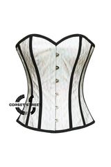 White Honeycomb Leather Halloween Costume Overbust Corset Top