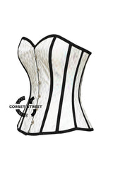 White Honeycomb Leather Halloween Costume Overbust Corset Top