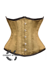 Alpine Yellow Satin Gothic Burlesque Bustier Waist Training Underbust Corset Costume