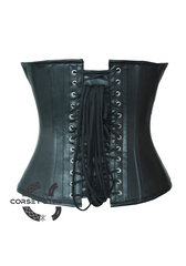 Sexy Black Faux Leather & Red PVC Gothic Steampunk Bustier Waist Training Overbust Plus Size Corset Costume