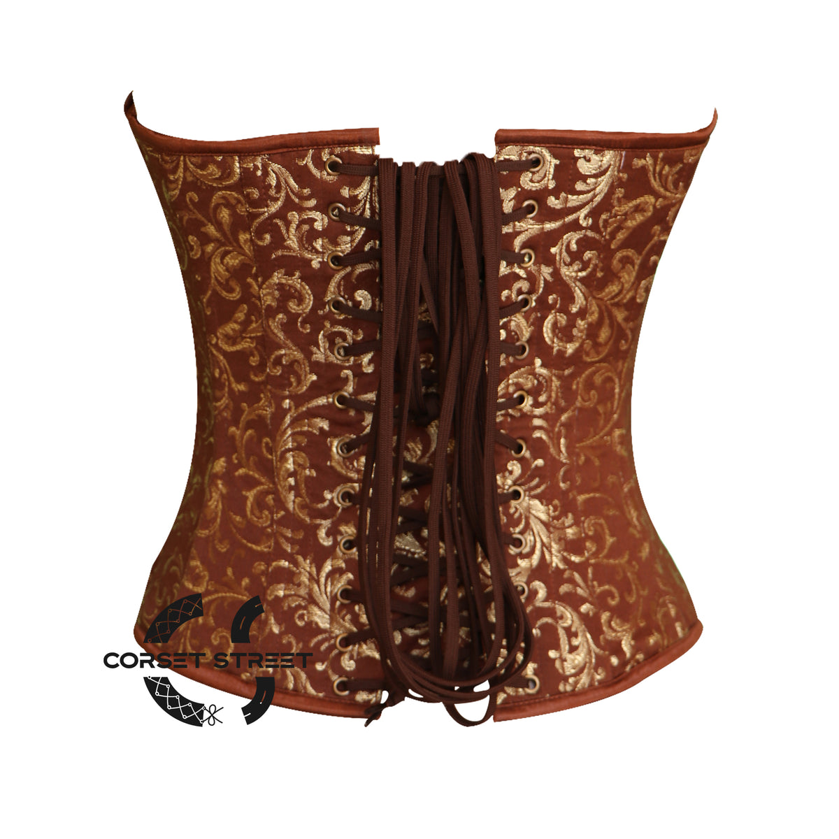 Brown And Gold Brocade Gothic Costume Overbust Bustier Top