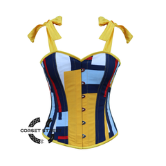 Multi Color Printed Corset With Strap Bustier Overbust Top